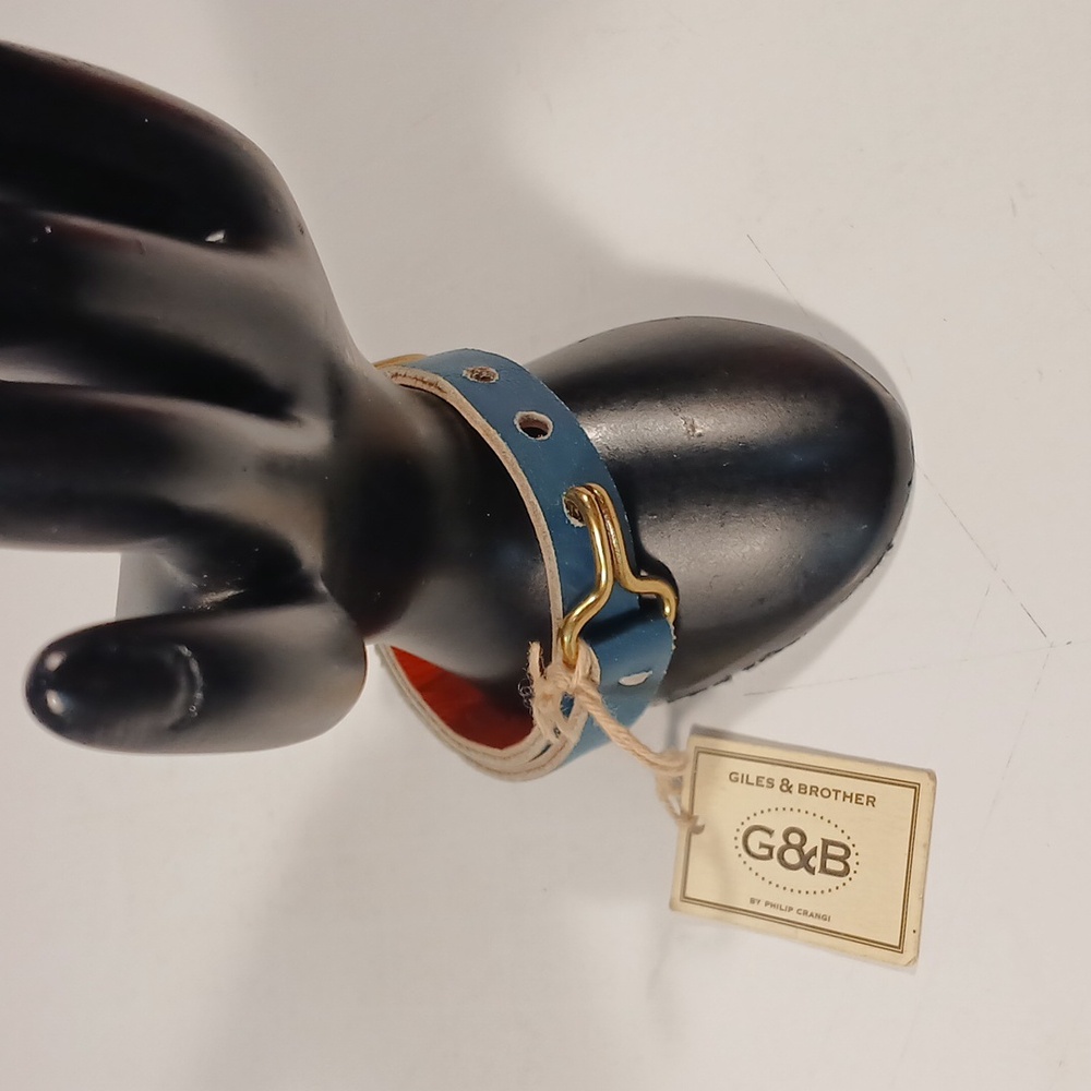 Giles & Brother Blue Leather Bracelet New